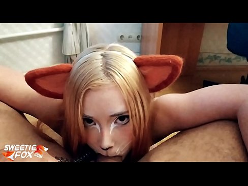 ❤️ Kitsune ngulu kontol lan cum ing dheweke tutuk Saru dubur ing kita ❌❤